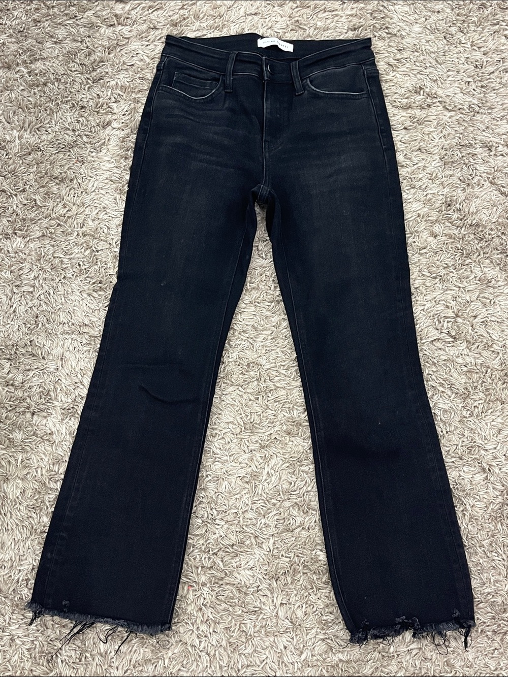 Flying Monkey Black Flare Jeans with Raw Hem